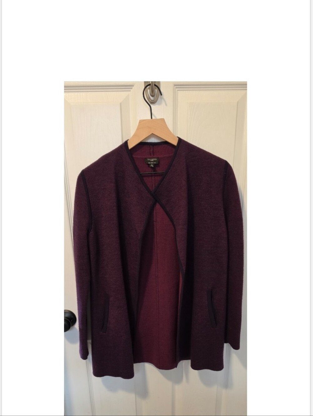 Talbots Plum Open-Front Blazer Jacket PETITE MEDIUM